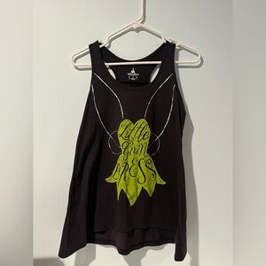 Disney Parks “Little Green Dress” Tink Black Tank Top, Size Small